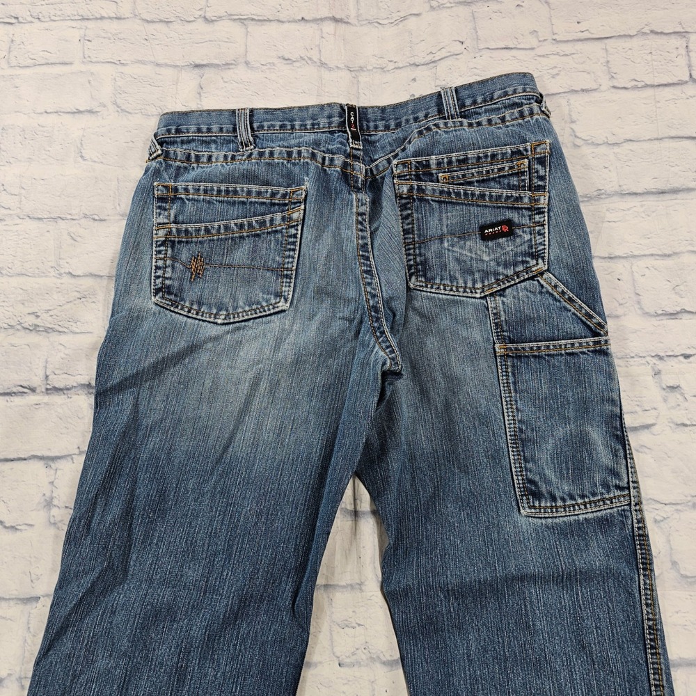 Ariat FR M4 Boot Cut Jeans Mens 38x32 Blue Flame Resistant Workwear Denim - Picture 12 of 13